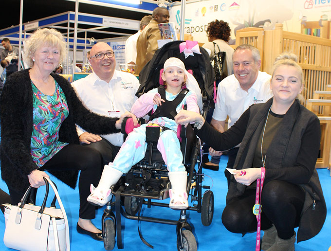 Disabled child in wheelchair