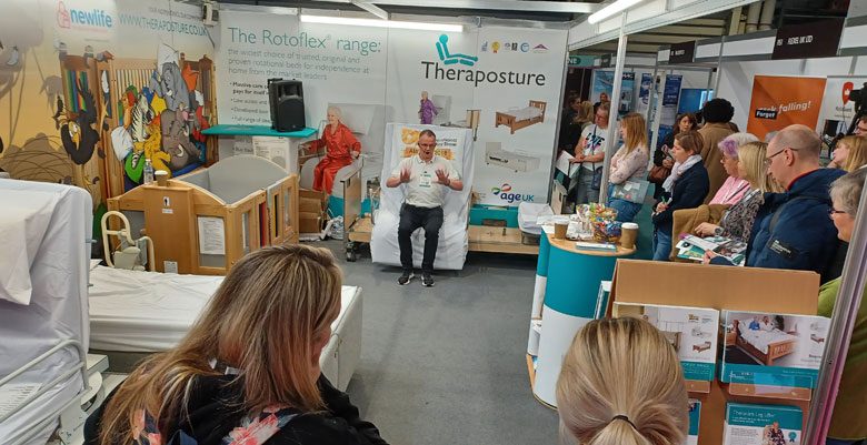 Demonstration of adjustable bed at OT Show